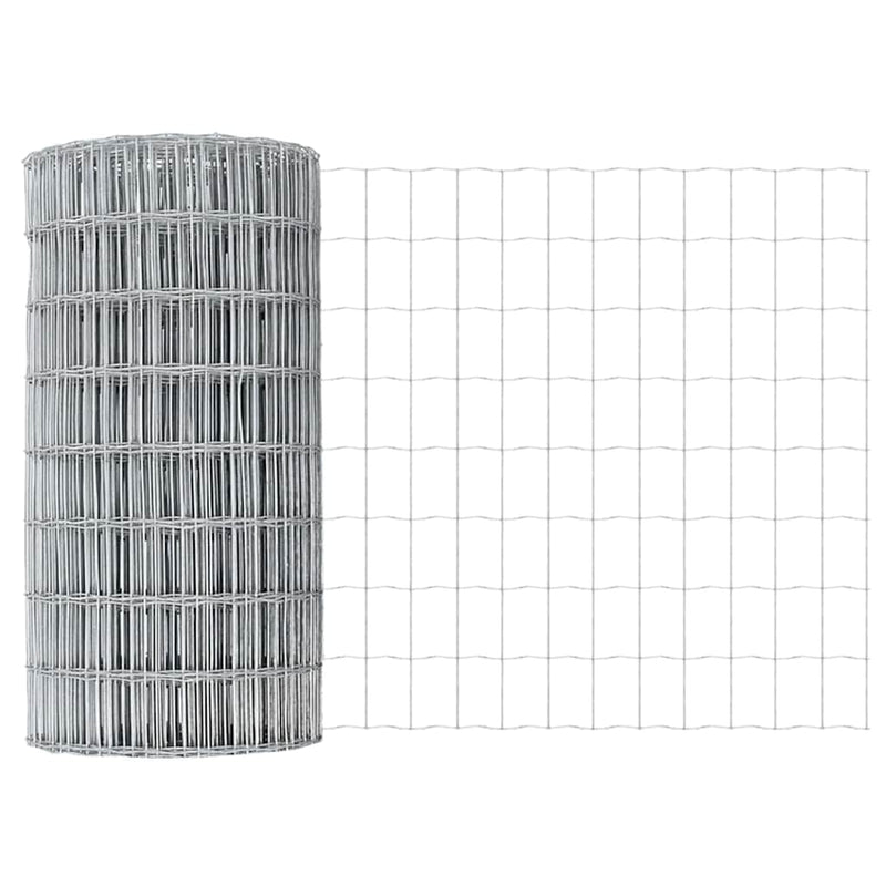 vidaXL Kerítés oszlopokkal Ezüst 0,6 x 10 m Acél
