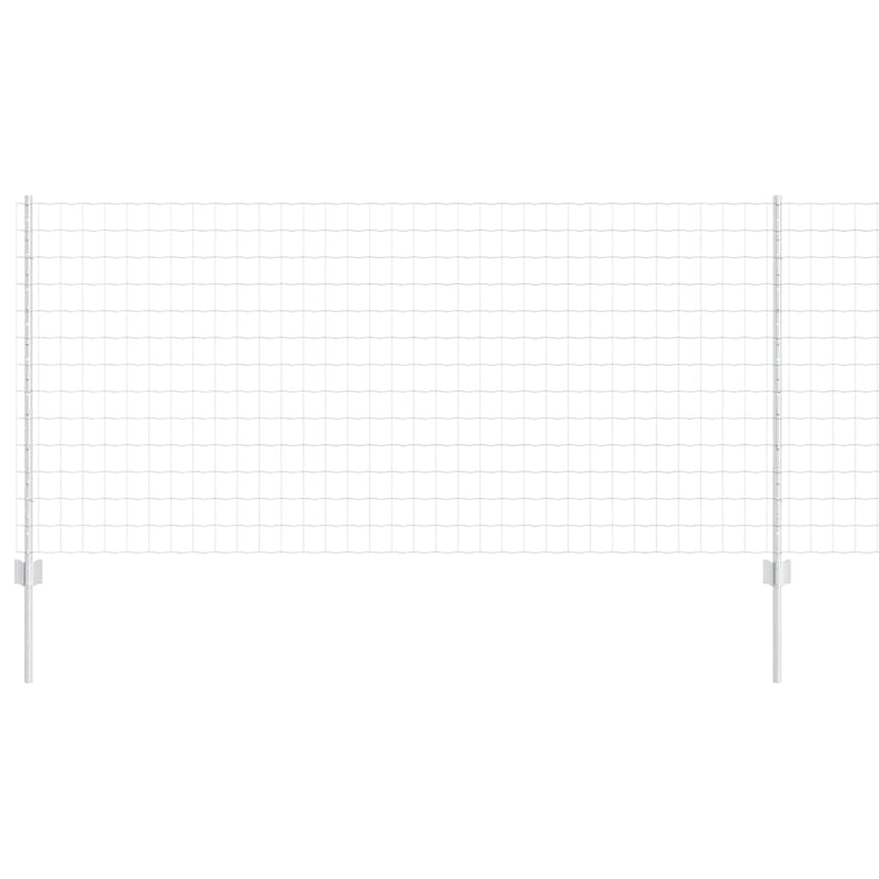 vidaXL Kerítés oszlopokkal Ezüst 1 x 10 m Acél