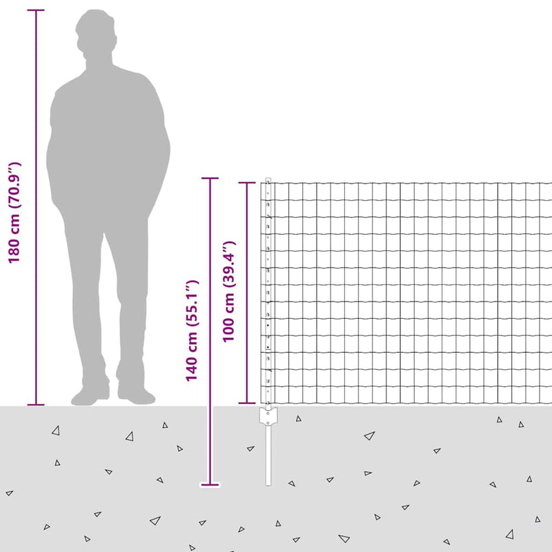 vidaXL Kerítés oszlopokkal Ezüst 1 x 10 m Acél