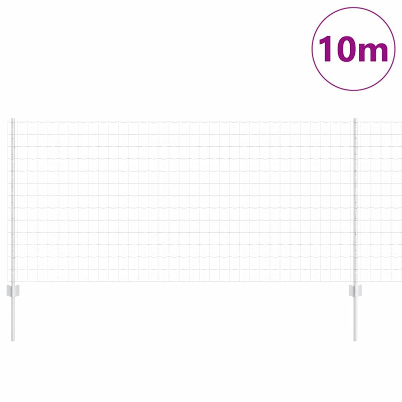 vidaXL Kerítés oszlopokkal Ezüst 1 x 10 m Acél