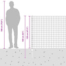 vidaXL Kerítés oszlopokkal Ezüst
