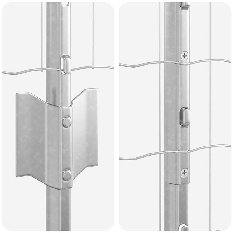 vidaXL Kerítés oszlopokkal Ezüst 1.4 x 10 m Acél