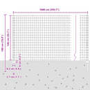 vidaXL Kerítés és Oszlop Ezüst 1,4 x 10 m Acél