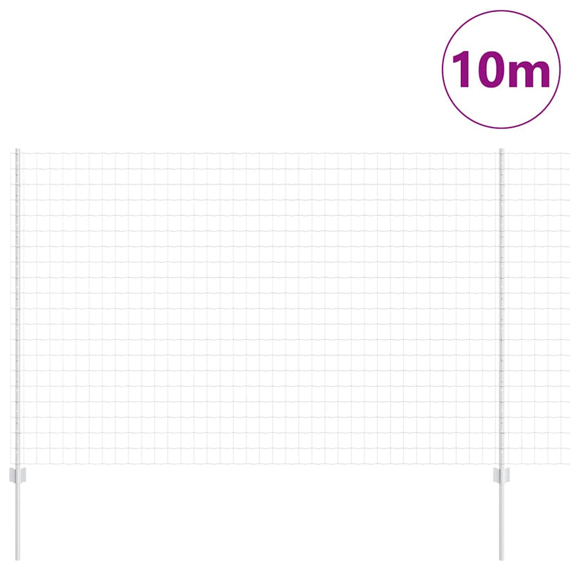 vidaXL Kerítés oszlopokkal Ezüst 1.6 x 10 m Acél