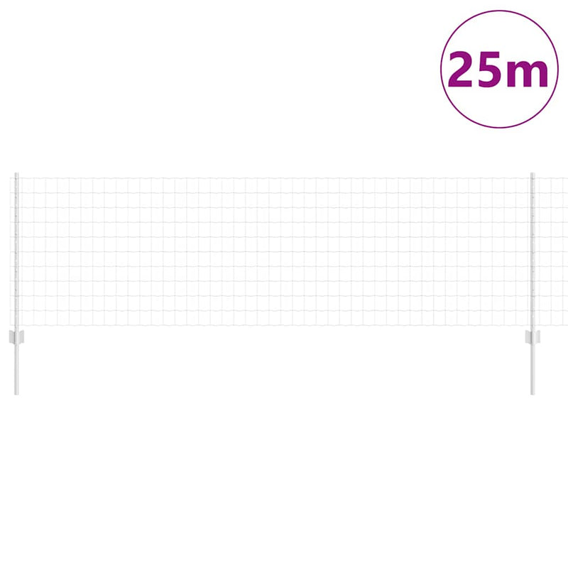 vidaXL Kerítés oszlopokkal Ezüst 0.8 x 25 m Acél