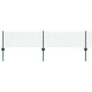 vidaXL Kerítés és Oszlop Zöld 0,4 x 10 m Acél