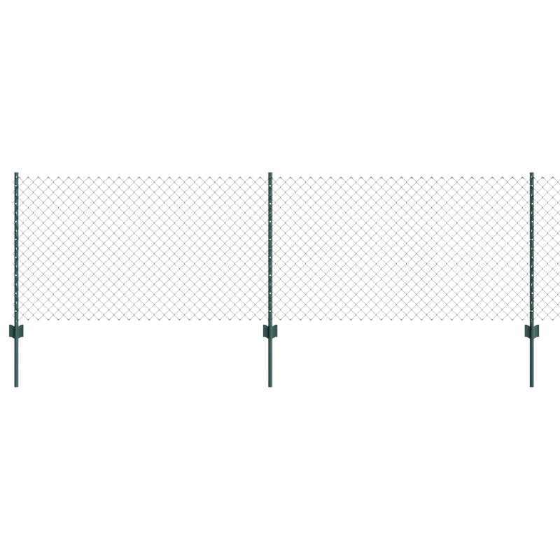 vidaXL Kerítés és Oszlop Zöld 0,8 x 10 m Acél