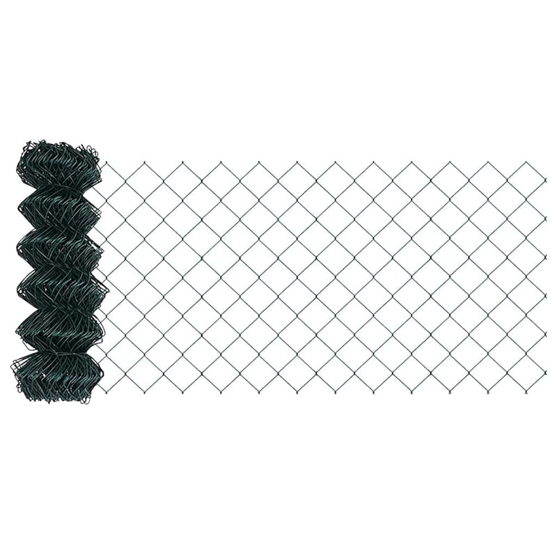 vidaXL Kerítés oszlopokkal Zöld 0.8 x 10 m Acél