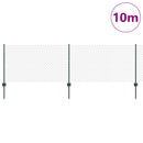 vidaXL Lánccelpes kerítés oszloppal 10 x 0,8 m PVC-bevonatos acél Zöld