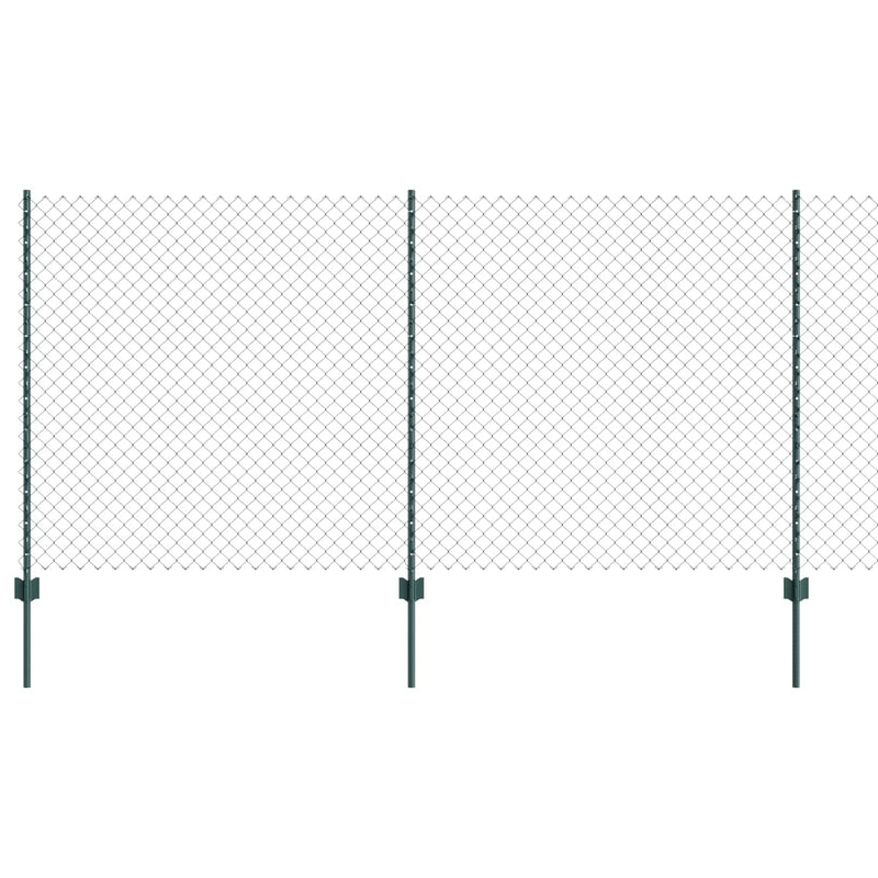 vidaXL Kerítés és Oszlop Zöld 1,2 x 10 m Acél