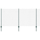 vidaXL Lánccelpes kerítés oszloppal 10 x 1,2 m PVC-bevonatos acél Zöld