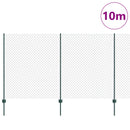 vidaXL Láncvég kerítés oszloppal 10 x 1,4 m (Sz x Ma)