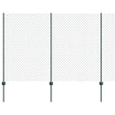 vidaXL Kerítés és Oszlop Zöld 1,5 x 10 m Acél