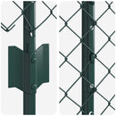 vidaXL Lánccelpes kerítés oszloppal 10 x 1,6 m PVC-bevonatos acél Zöld
