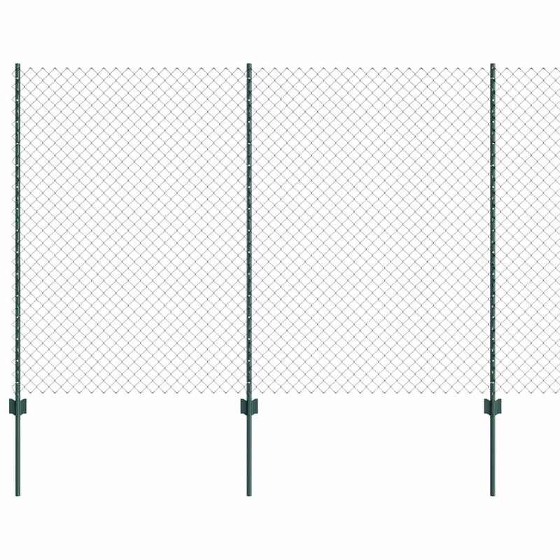 vidaXL Kerítés oszlopokkal Zöld 1.6 x 10 m Acél