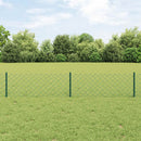 vidaXL Lánccelpes kerítés oszloppal 10 x 0,4 m PVC-bevonatos acél Zöld