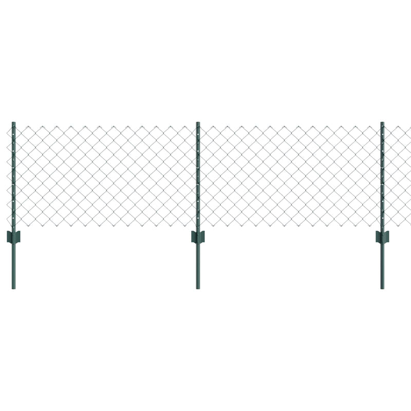 vidaXL Kerítés és Oszlop Zöld 0,6 x 10 m Acél