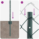 vidaXL Kerítés és Oszlop Zöld 0,8 x 10 m Acél