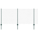 vidaXL Lánccelpes kerítés oszloppal 10 x 1 m PVC-bevonatos acél Zöld