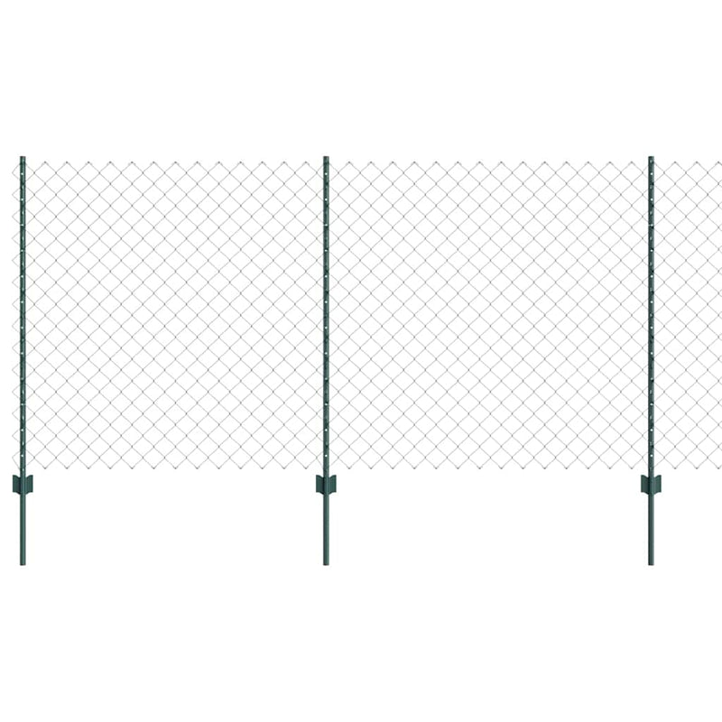 vidaXL Kerítés oszlopokkal Zöld 1.2 x 10 m Acél
