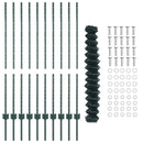 vidaXL Kerítés és Oszlop Zöld 1,2 x 10 m Acél