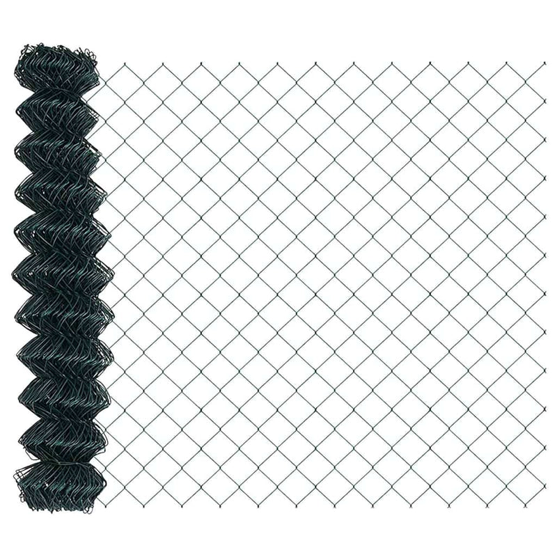 vidaXL Kerítés oszlopokkal Zöld 1.2 x 10 m Acél