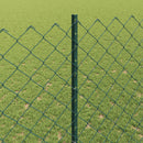 vidaXL Lánccelpes kerítés oszloppal 10 x 1,4 m PVC-bevonatos acél Zöld