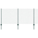 vidaXL Lánccelpes kerítés oszloppal 25 x 1 m PVC-bevonatos acél Zöld