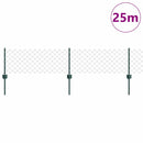 vidaXL Kerítés és Oszlop Zöld 0,4 x 25 m Acél