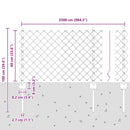 vidaXL Kerítés és Oszlop Zöld 0,6 x 25 m Acél