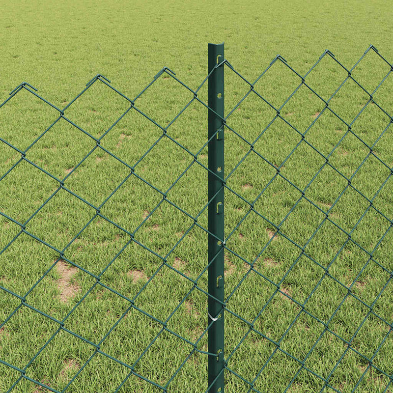 vidaXL Kerítés és Oszlop Zöld 1 x 25 m Acél