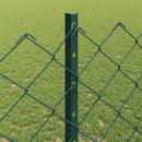 vidaXL Lánccelpes kerítés oszloppal 25 x 1,2 m PVC-bevonatos acél Zöld