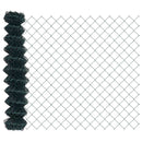 vidaXL Lánccelpes kerítés oszloppal 25 x 1,2 m PVC-bevonatos acél Zöld
