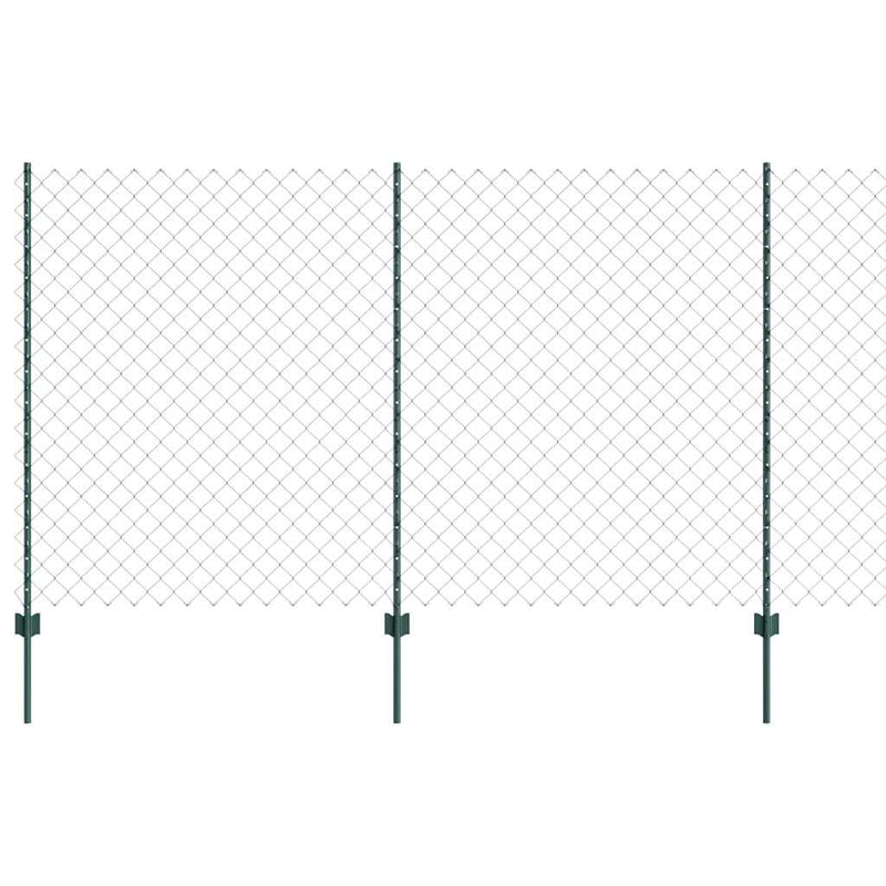 vidaXL Kerítés oszlopokkal Zöld 1.4 x 25 m Acél