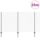 vidaXL Láncvég kerítés oszloppal 25 x 1,4 m (Sz x M)
