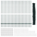 vidaXL Kerítés és Oszlop Zöld 1,5 x 25 m Acél