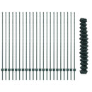 vidaXL Kerítés és Oszlop Zöld 1,5 x 25 m Acél