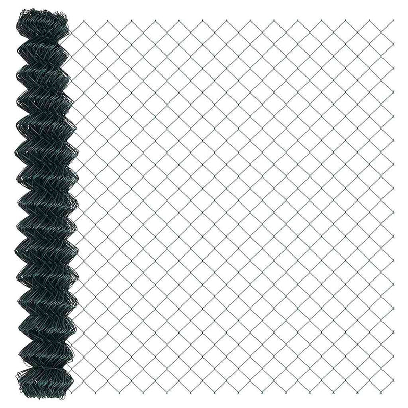 vidaXL Kerítés oszlopokkal Zöld 1.6 x 25 m Acél