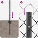 vidaXL Kerítés és Oszlop Szürke 0,4 x 10 m Acél