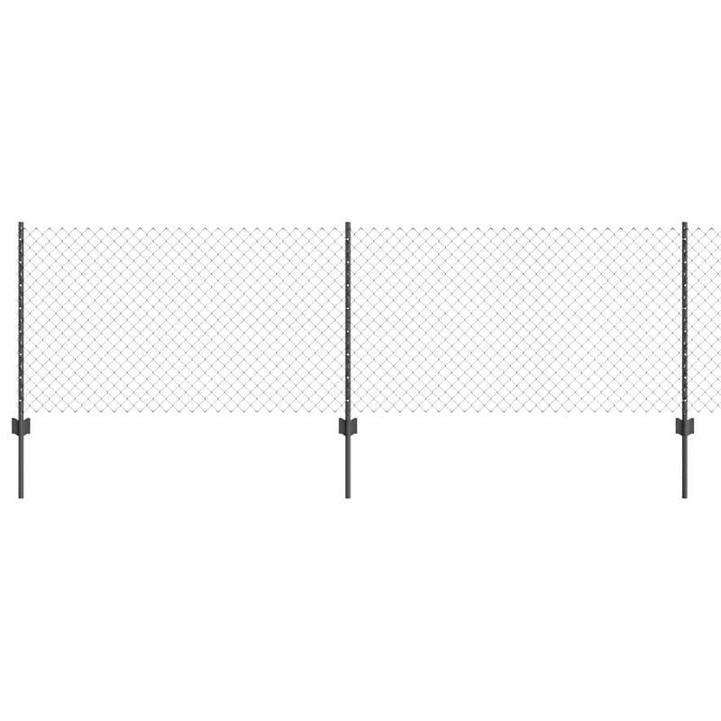 vidaXL Kerítés oszlopokkal Szürke 0.8 x 10 m Acél