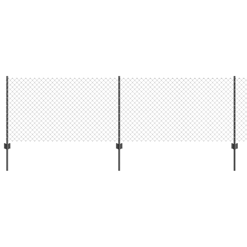 vidaXL Kerítés és Oszlop Szürke 0,8 x 10 m Acél