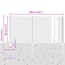 vidaXL Lánccelpes kerítés oszloppal 10 x 0,8 m PVC-bevonatos acél Háló