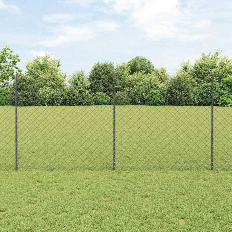vidaXL Kerítés oszlopokkal Szürke 1.2 x 10 m Acél