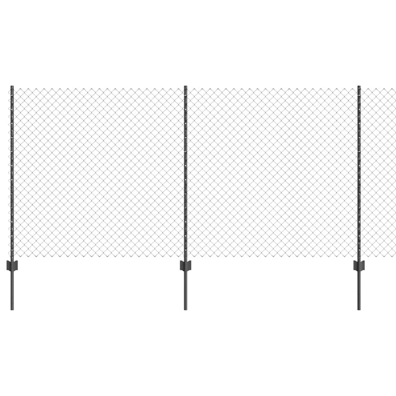 vidaXL Kerítés oszlopokkal Szürke 1.2 x 10 m Acél