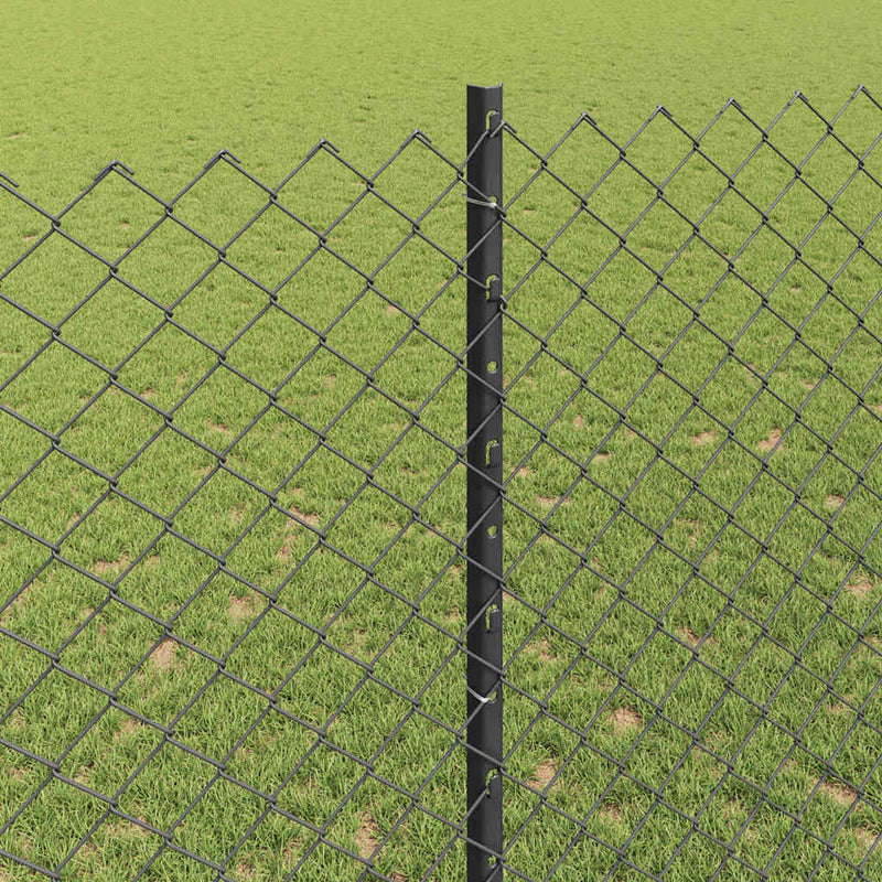 vidaXL Kerítés és Oszlop Szürke 1,4 x 10 m Acél