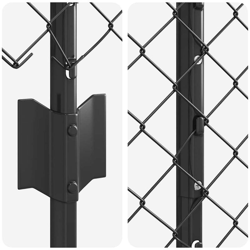 vidaXL Kerítés oszlopokkal Szürke 1.5 x 10 m Acél