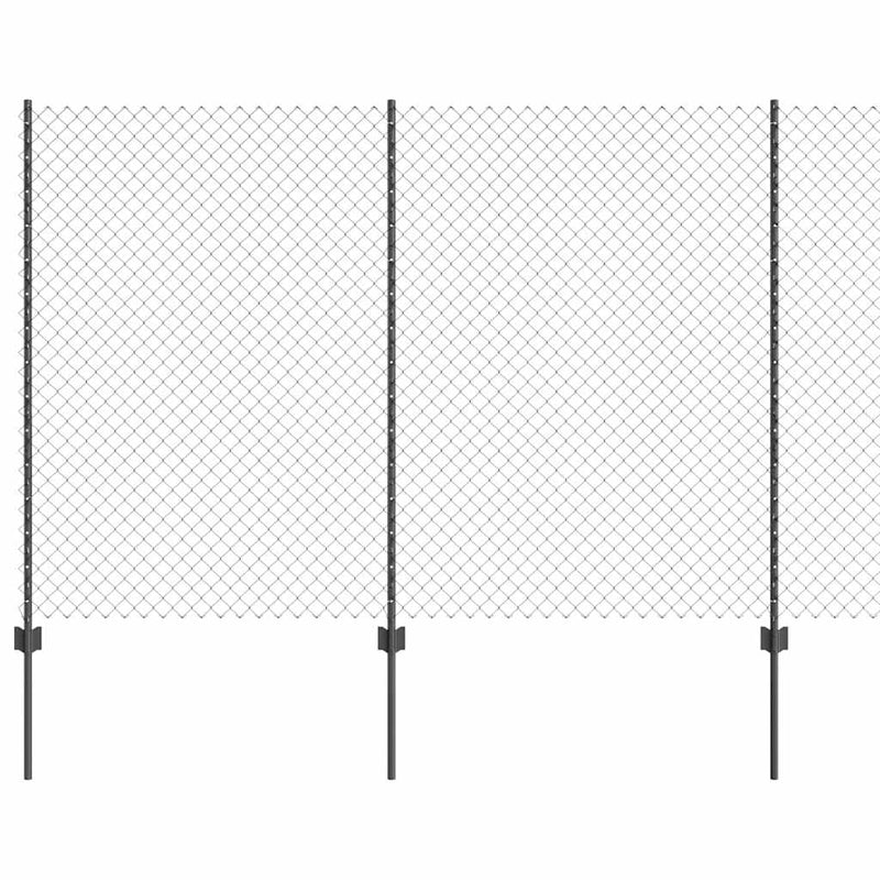 vidaXL Kerítés oszlopokkal Szürke 1.5 x 10 m Acél