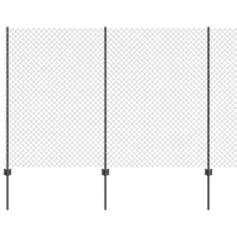 vidaXL Kerítés és Oszlop Szürke 1,6 x 10 m Acél