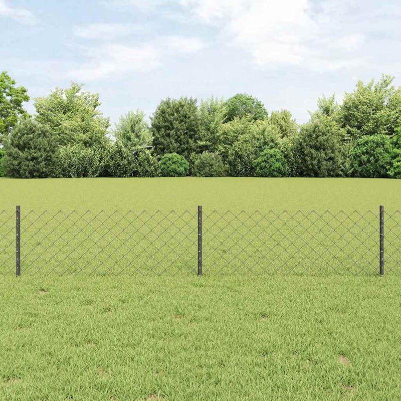 vidaXL Kerítés oszlopokkal Szürke 0,4 x 10 m Acél