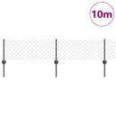 vidaXL Kerítés és Oszlop Szürke 0,4 x 10 m Acél